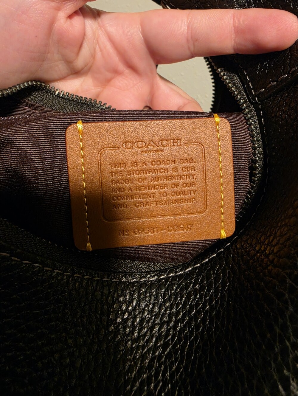 Coach Black Pebbled Leather Hobo Shoulder Bag Ella - Picture 3 of 4